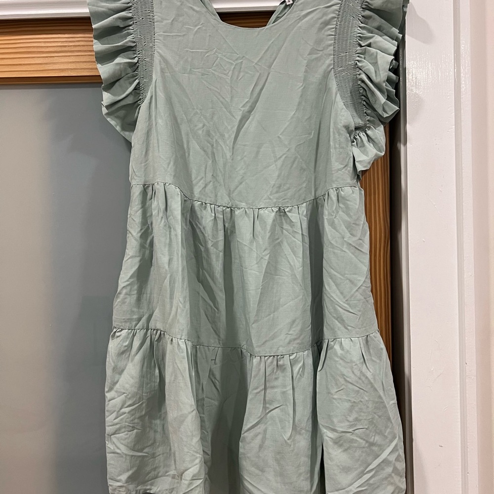 Women’s Ruffle Sleeve Dress - Mint Green